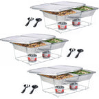 Sterno Disposable Chafing Dish Buffet Set, 6-Hour Food Warmers for Parties, Catering Supplies, Complete Buffet Set, Warming Trays (30pcs)