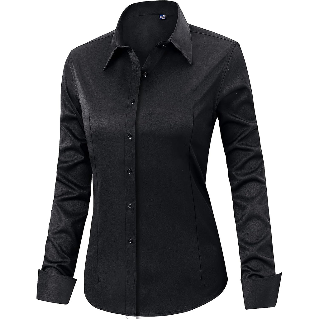 J.Ver Womens Dress Shirts Long Sleeve Button Down Shirt Wrinkle-Free Business Casual Blouse Office Work Tops