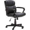 Amazon Basics Office Task Chair With Adjustable Height, 360° Swivel, Padded Armrests, Mid-Back, Rolling, 275 Pound Capacity, 24.2"D X 24"W X 34.8"H, Black Faux Leather