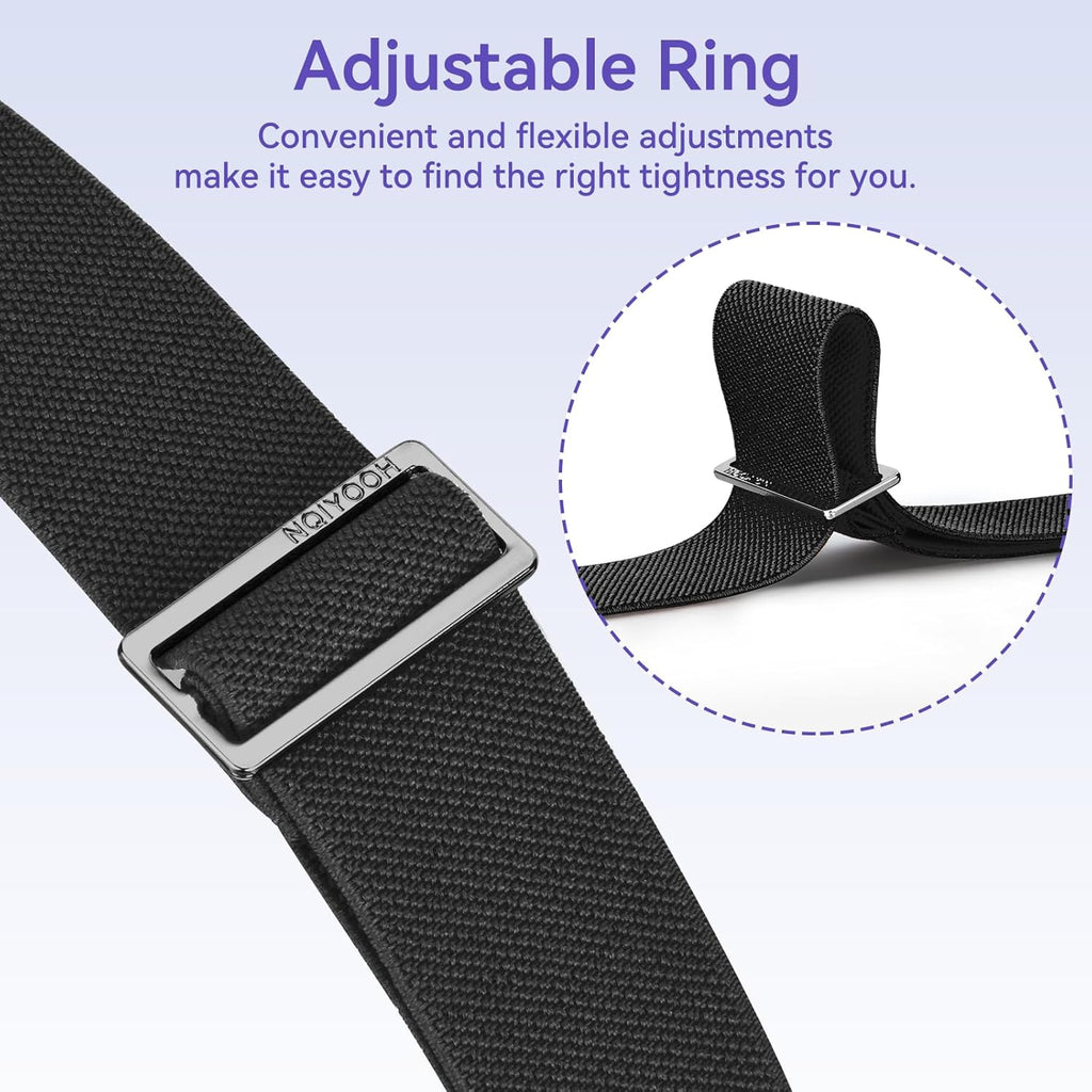 No Show Elastic Belts for Women with Invisible Flat Buckle Stretch Web Strap Belt for Jeans Pants Dresses