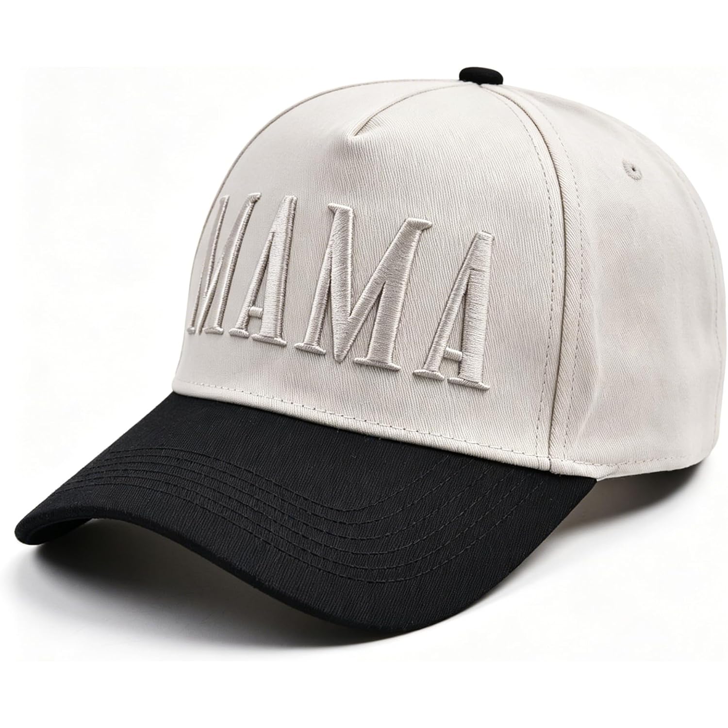 Womens Mama Trucker Hat,Vintage Two-Tone Embroidered Mom Baseball Cap, Mother's Day or Birthday Gift for Mom Beige