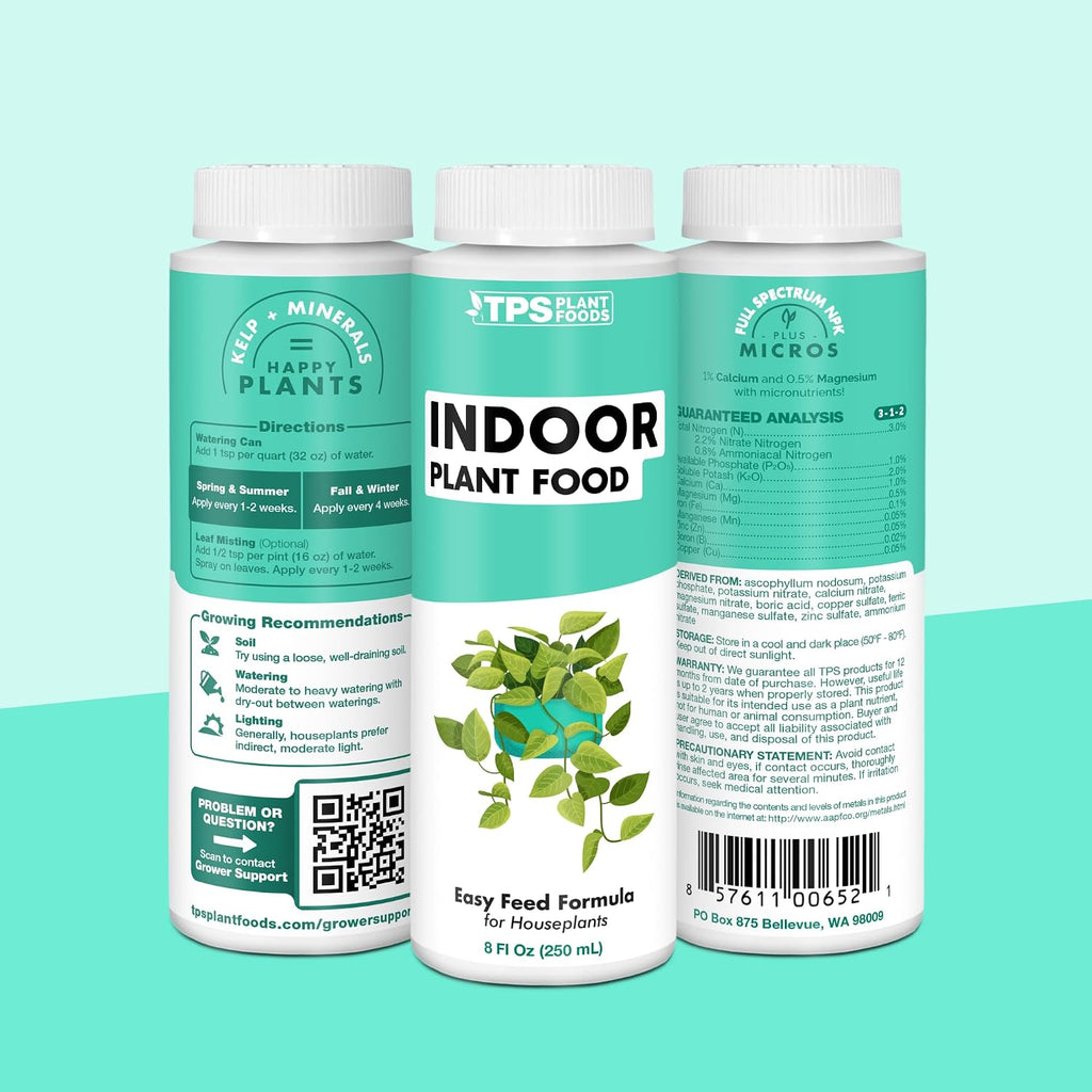 Indoor Plant Food – Liquid Fertilizer For Houseplants, New Growth, Greener Leaves, And Strong Roots, 8Oz