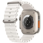 Apple Watch Ultra [GPS + Cellular 49mm] Titanium Case with White Ocean Band, One Size (Renewed Premium)