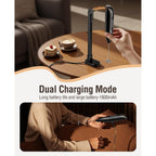 Electric Milk Frother Handheld: Coffee Frother Rechargeable 𝟑 𝐢𝐧 𝟏 - Led Display, Adjustable Wireless Charging - 3 Speeds, Stainless Steel Whisk For Latte, Cappuccino - Bright Black