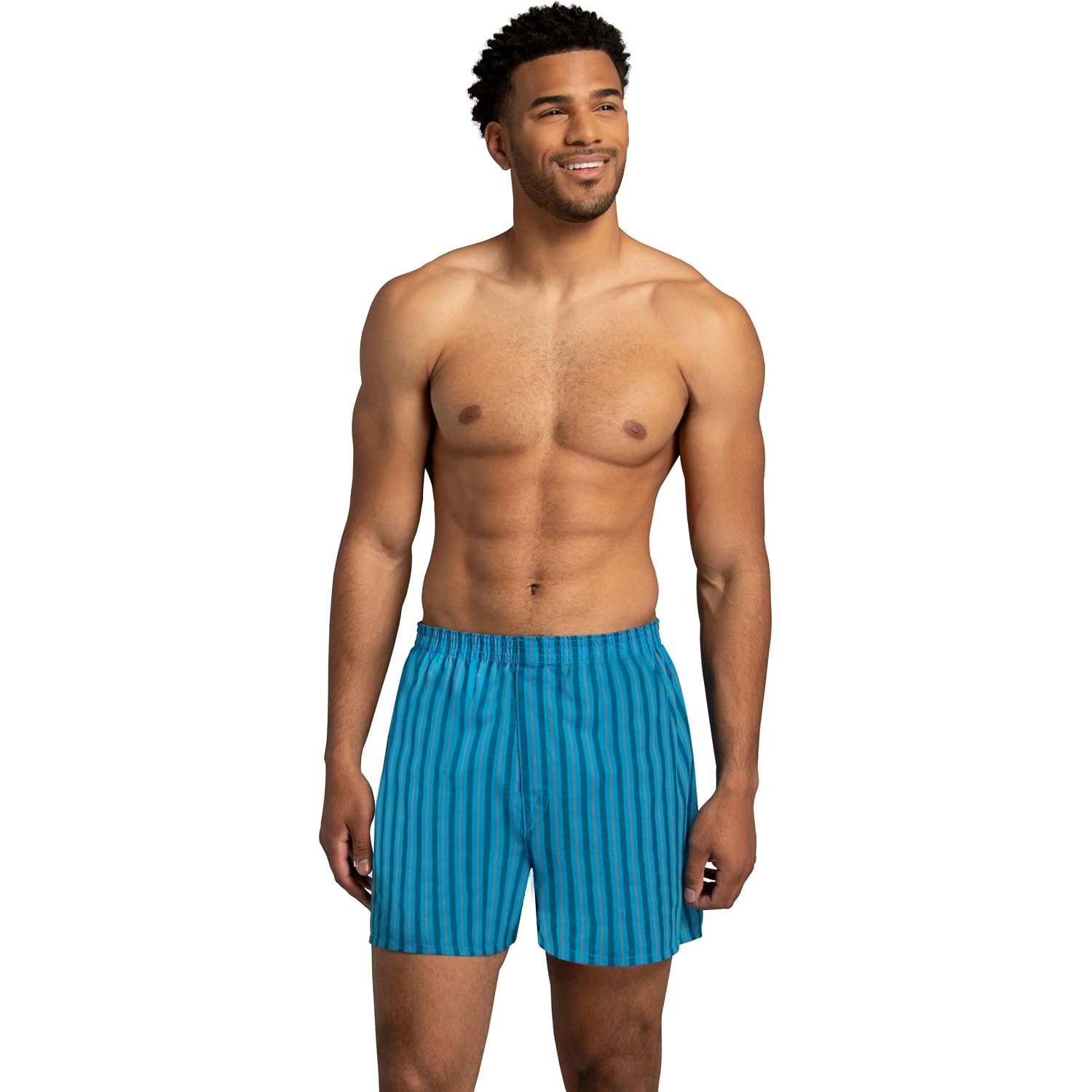 Fruit Of The Loom Men'S Tag Free Woven Boxer Shorts, Relaxed Fit, Moisture Wicking, Assorted Color Multipacks