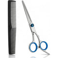 6.5” Stainless Steel Hair Cutting Scissors with Adjustable Tension Screw & Finger Rings, Professional Barber Shears for Men Women, Sharp Haircut Scissors Kit with Comb for Salon Home Use
