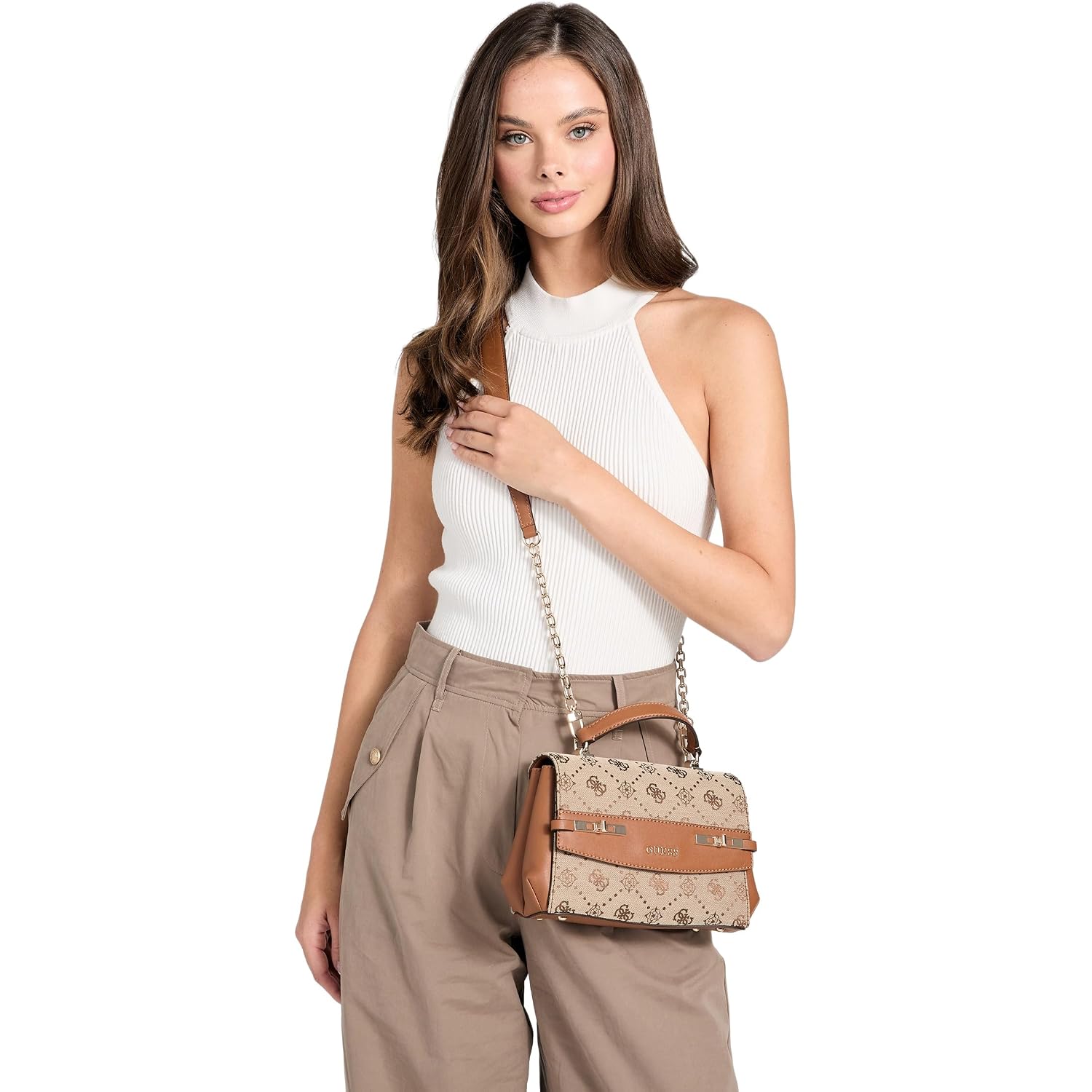 Guess Women'S Melinda Logo Top Handle Flap