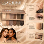 Eyeshadow Palette, 6-Color Brown Shades With 2 Brushes For Daily | Neutral Eyeshadow Palette,Travel, Daily Use, Easy To Clean,Portable,Makes A Great Gift