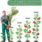 Plant Stakes 17Inch &11Inch Supking Adjustable Length Plant Support Stake 16Pcs Orchid Stick With Clips For Indoor Outdoor,Garden Pole For Potted Tomato Amaryllis Vegetables Comes With 20 Ties (Green)