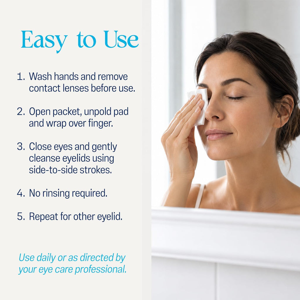 Ocusoft Lid Scrub Plus Inflation Buster – 5 Bonus Pads Included - Advanced Eyelid Cleanser For Intensive Lid & Lash Care - 35 Ct Pre-Moistened Pads