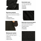 In'Voland Women'S Rain Jacket Plus Size Long Raincoat Lightweight Hooded Windbreaker Waterproof Jackets With Pockets