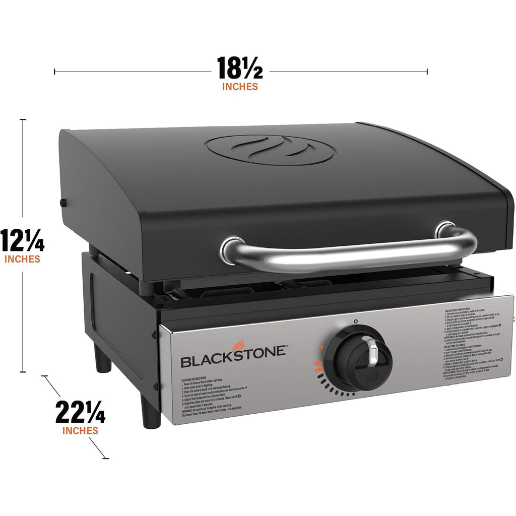 Blackstone 1814 Propane Gas Griddle, 17 Inch, Black | Stainless Steel, Portable Flat Top, Heavy Duty, For Kitchen, Camping, Outdoor, Tailgating