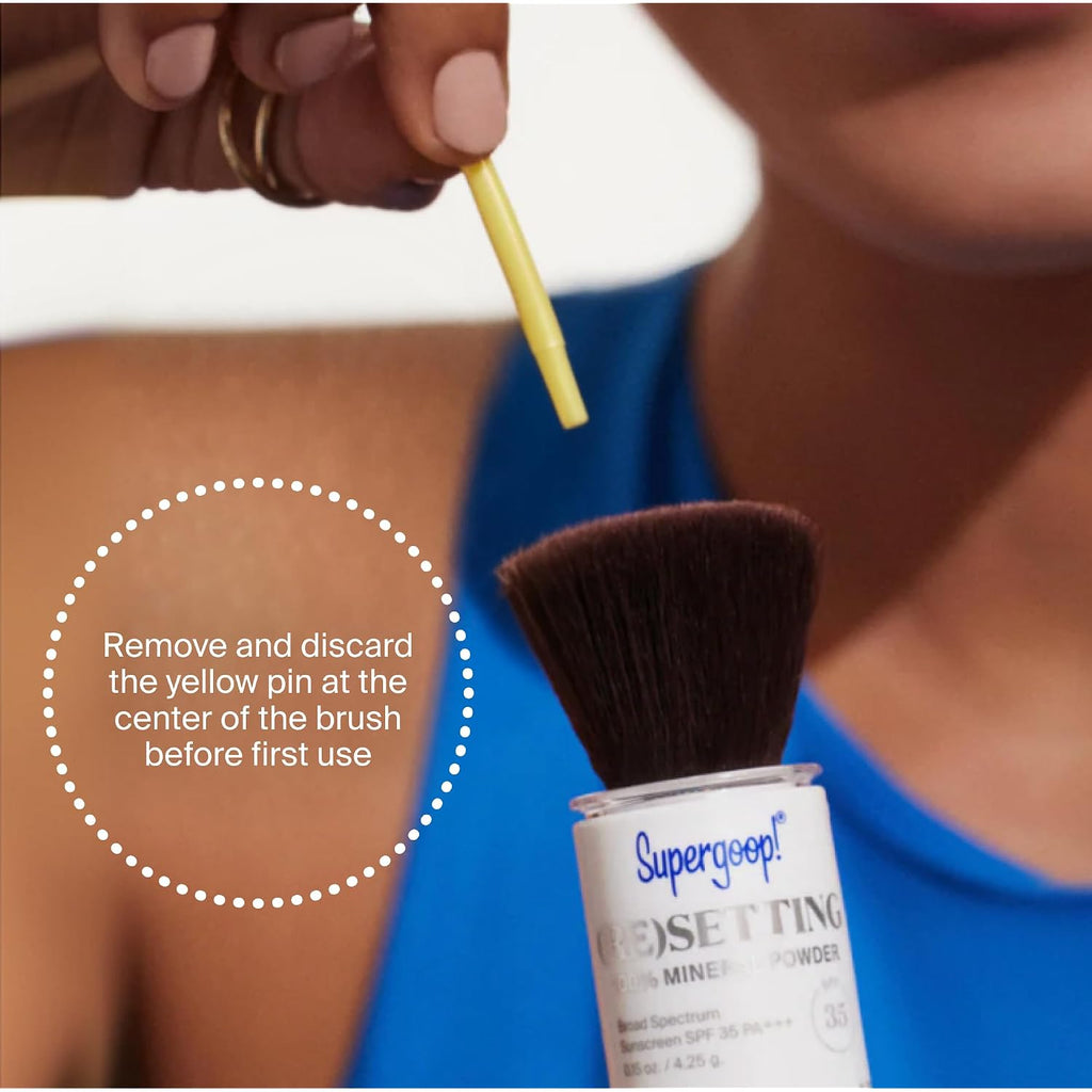 Supergoop! (Re) Setting Face Powder Spf 35 - Broad Spectrum Mineral Sunscreen - 0.15 Oz - Shine Control, Matte Finishing, On-The-Go Sun Protection