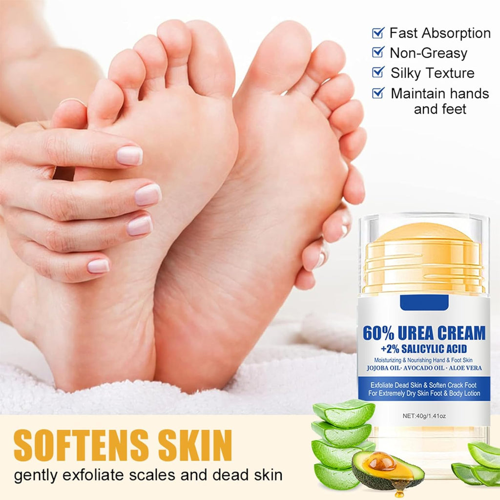 2pcs 60% Urea Hydrating and Anti-Cracking Foot Cream, 2025 Upgraded Moisturising and Relieves Cracking and Dryness Foot Cream for Dry Cracked Feet And Hands（aloe + peach）