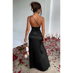 Memoriesea Women'S Sexy One Shoulder High Split Cocktail Wedding Party Maxi Dress