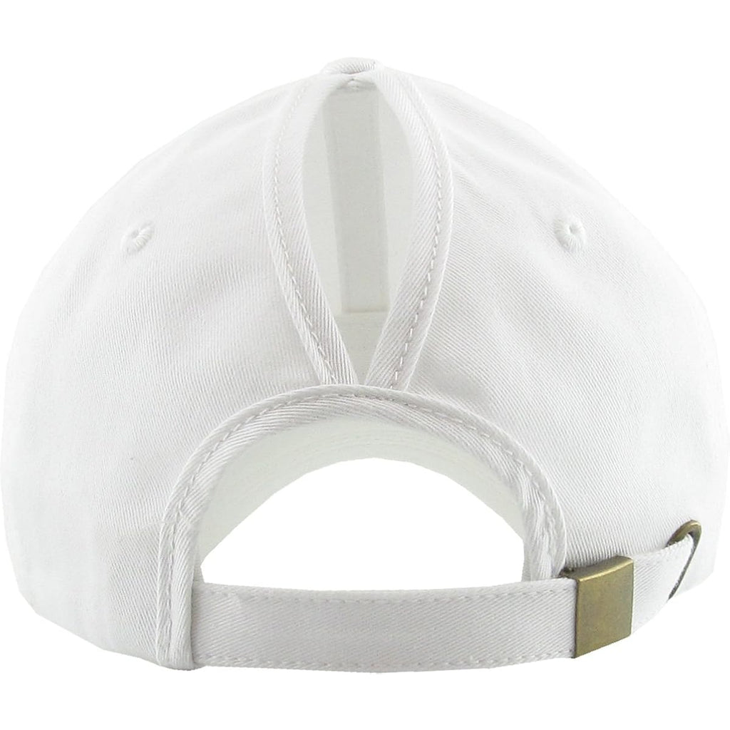 Classic Plain Ponytail Messy High Bun Headwear Adjustable Cotton Trucker Mesh Glitter Hat Baseball Cap