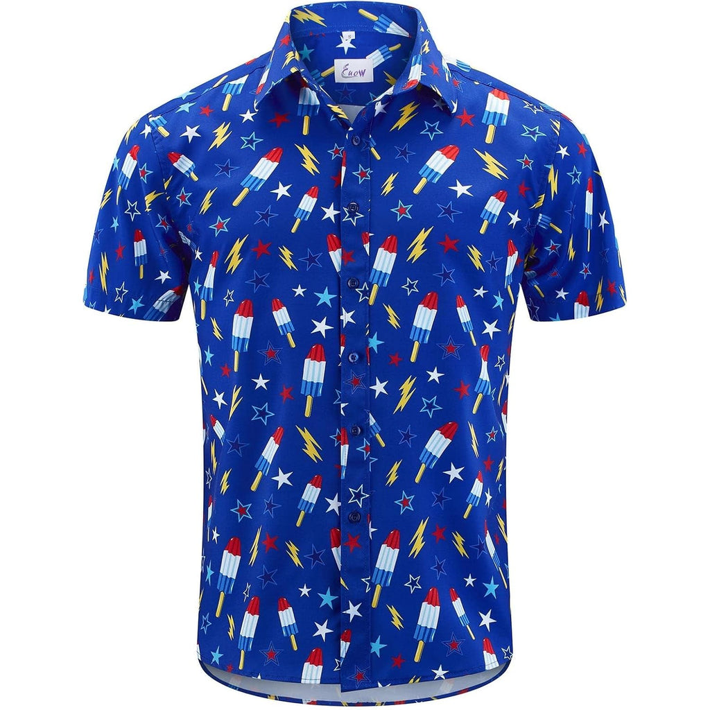 Men'S Hawaiian Shirt Short Sleeve Printed Button Down Beach Shirts