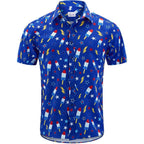 Men'S Hawaiian Shirt Short Sleeve Printed Button Down Beach Shirts