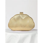 Milumia Women'S Metallic Shell Clutch Purse Cocktail Wedding Guest Evening Handbags With Chain Strap