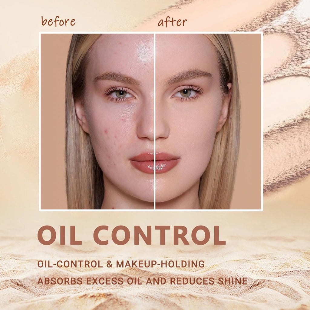 Oil Control Face Pressed Powder,Matte Smooth Flawless Setting Powder Makeup,Waterproof Long Lasting Finishing Powder,Cruelty Free Lightweight Face Cosmetics,0.35Oz (#2-Natural Beige)
