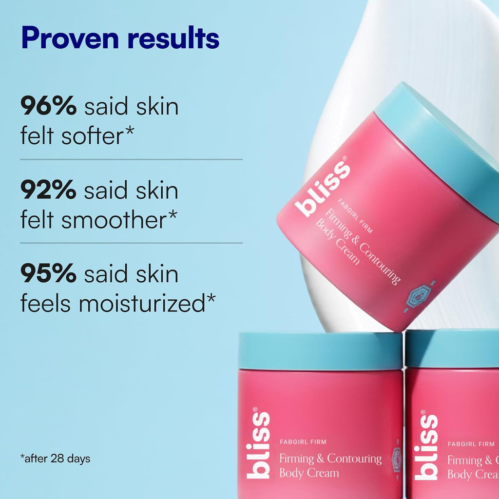 Bliss Fabgirl Firm Body Firming & Contouring Cream – Hydrating Skin Tightening Lotion With Collagen Amino Acids, Caffeine & Niacinamide - Improves Elasticity, Smoothness & Texture-For All Skin Types