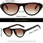 Verfimaci Retro Oval Cat Eye Sunglasses for Women Men,Trendy Cateye Shades Small Narrow Vintage Sun Glasses UV Protection Tortoise/Gradation Brown