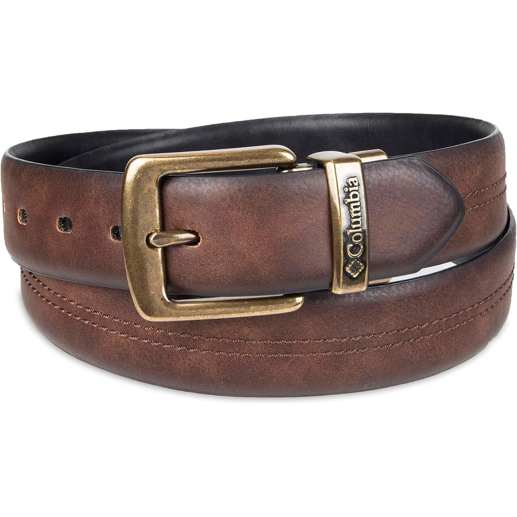 Columbia Men'S 2-In-1 Reversible Casual Leather Belt – Versatile Everyday Style, Dual-Sided Strap