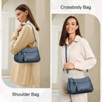 Genuine Leather Crossbody Bags For Women Small Crossbody Handbag Shoulder Purses With 2 Detachable Straps