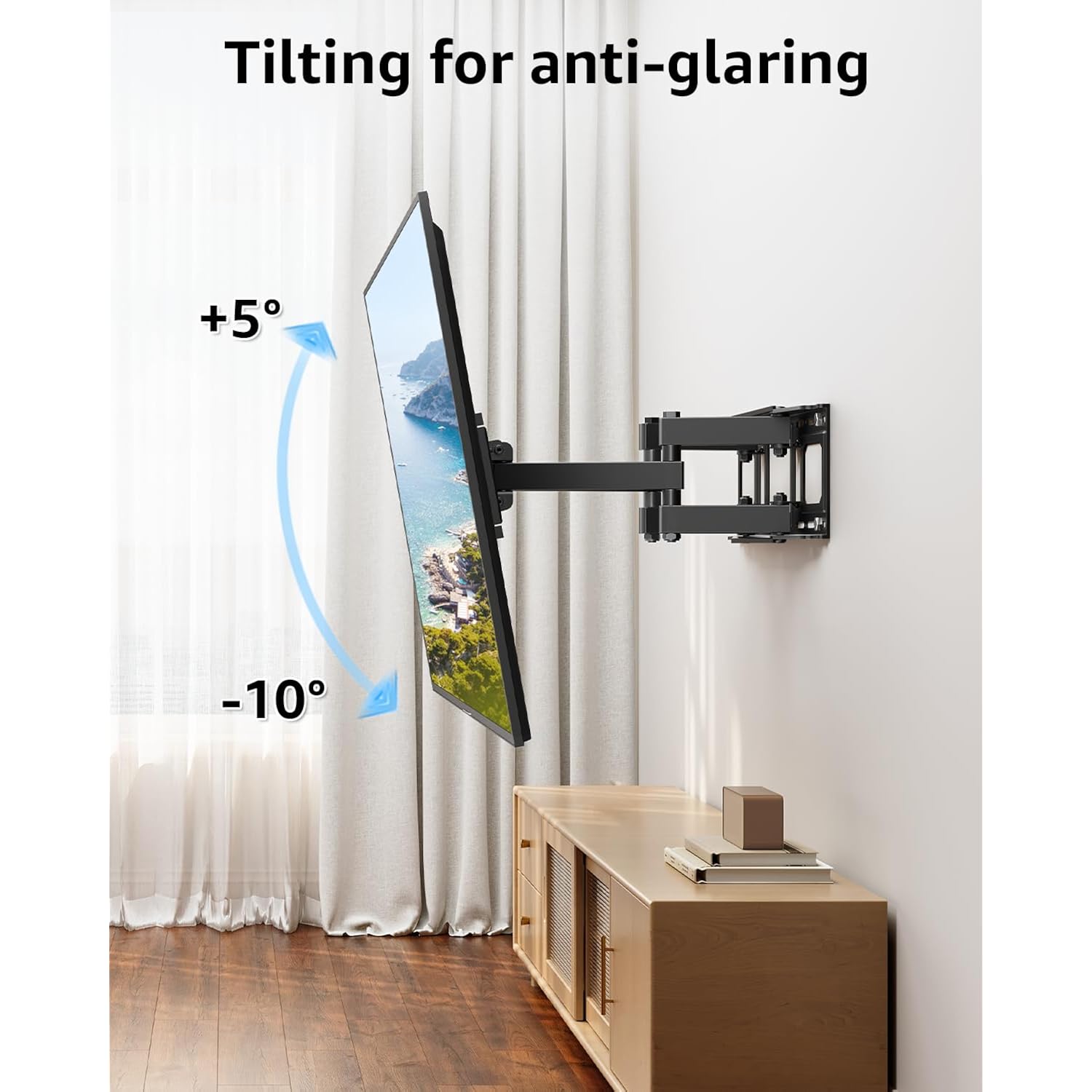EconoMe TV Wall Mount for Most 32-65 inch Flat Screen/LED/4K TVs, TV Mount with Swivel and Tilt Articulating Dual Arms, Full Motion Wall Mount up to 16” Stud, Max VESA 400X400mm, up to 99lbs