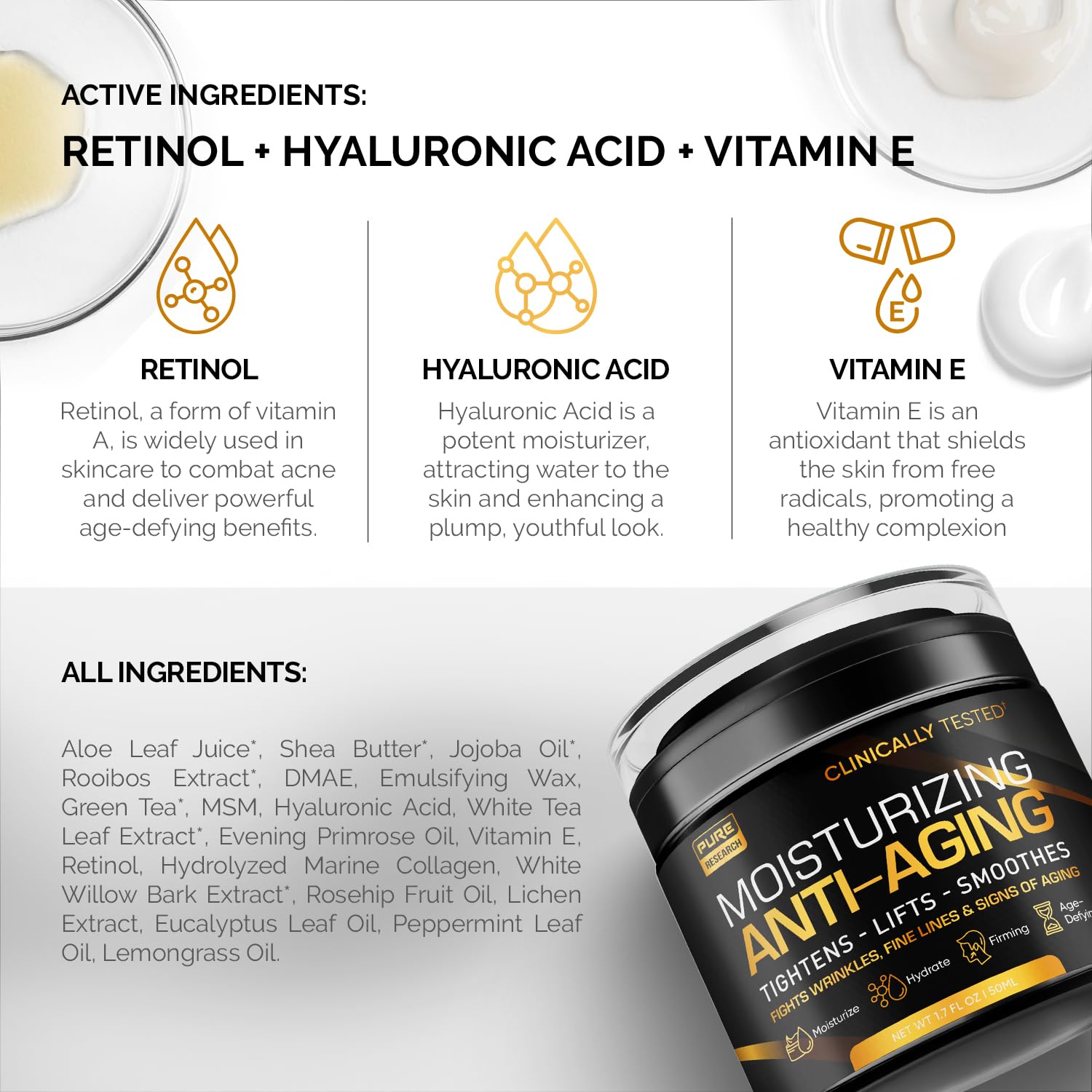 Men'S Face Cream Moisturizer - Anti-Aging Cream For Men, Collagen, Retinol & Hyaluronic Acid - Day & Night - Facial Skin Care- Anti Wrinkle 1.7 Oz