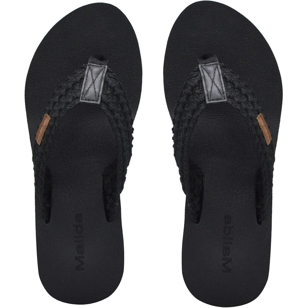 Malida Womens Wedge Arch Support Flip Flops Cushion Soft Rubber Midsole Platform Thong Sandals With Rubber Sole