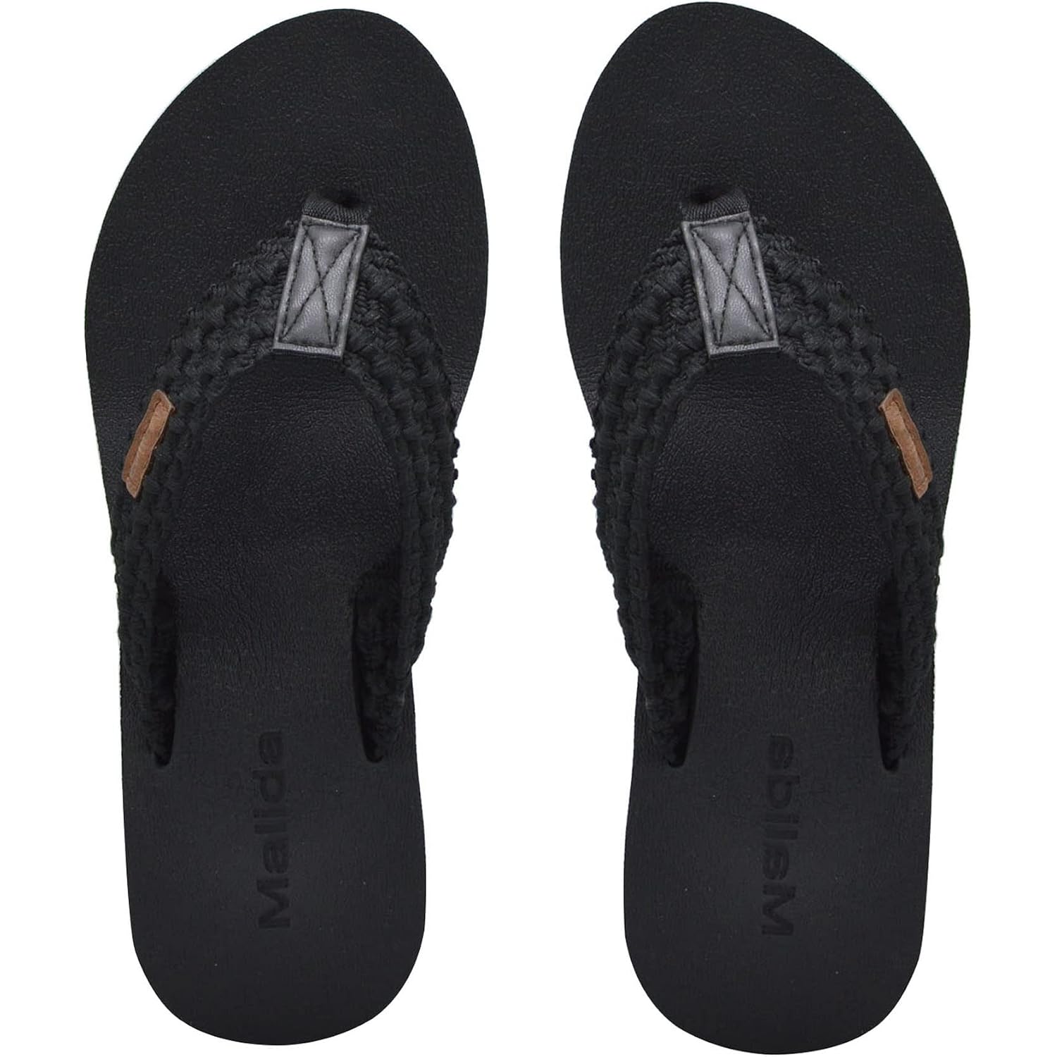 Malida Womens Wedge Arch Support Flip Flops Cushion Soft Rubber Midsole Platform Thong Sandals With Rubber Sole