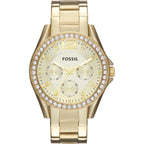 Fossil Women'S Watch, Riley Quartz Stainless Steel Multifunction Watch For Women