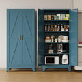 Cofar 71'' Tall Metal Storage Cabinet, Farmhouse Kitchen Pantry Cabinet With Doors And 4 Adjustable Shelves, Metal Pantry Storage Cabinets For Kitchen, Laundry, Peacock Blue 5-Tier