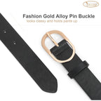 JASGOOD Women’s Leather Belts for Jeans Pants Fashion Ladies Belt with Gold Buckle