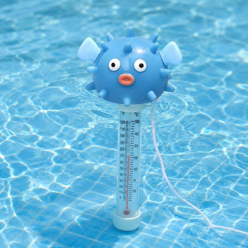 Xy-Wq Floating Pool Thermometer, Large Size Easy Read For Water Temperature With String For Swimming Pools, Hot Tubs, Ponds, Spas (Puffer)