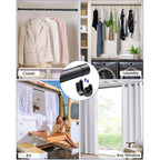 Closet Rods For Hanging Clothes, 17 To 84 Inches Stepless Adjustable Metal Closet Rod, 1.3 Inches Heavy Duty Clothes Hanging Rod For Closet Wardrobes Laundry Rv, Black