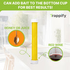 Trappify Hanging Fly Trap & Fruit Fly Traps For Indoors, Yellow, 2 Pack | Recycled Paper Stick With Ultra-Tacky Adhesive And Bait Cup, Hangs In Kitchens, Patios, Barns, Catches Flies And Gnats