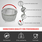 Original Salbree Steamer Basket for 6 qt quart Instant Pot Accessories, Stainless Steel Strainer and Insert fits IP Insta Pots, Instapot, Other Pressure Cookers, with Silicone Handle [3qt 8qt avail]