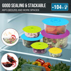 Silicone lids - 5 Pack Heat Resistant Microwave Splatter Cover, Reusable silicone Suction lids for food storage Fits Bowls, Cups, Skillets, Plates, Pots, Pans StoveTop, Oven, Fridge Safe