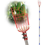 Donsail Fruit Picker Pole Tool With Basket Long Handle, 35-65 Inch Adjustable Apple Orange Picker Pole Tool With Basket For Avocado Acorn Lemon Pear Mango Tree Picker