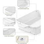 MALACASA 4.4 QT Baking Dish, 9x13 Large Casserole Dish for Oven, Ceramic Baking Pan, Rectangular Lasagna Pan Deep with Handles for Baking, Durable Microwave Oven Safe, Wedding Gift,White, Series BAKE-BAKE