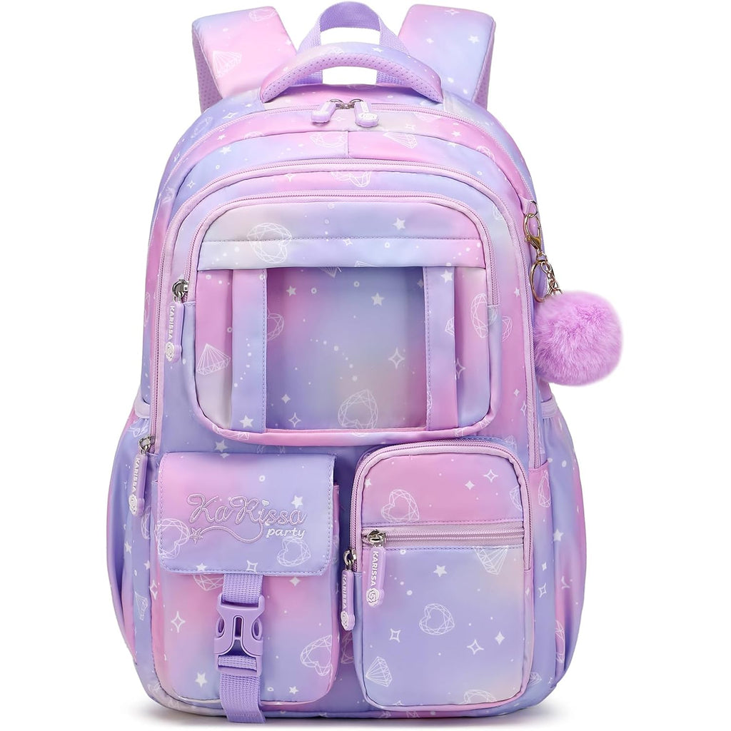 Kids Backpack For Girls - School Bags For Middle School Students - Book Bag For Elementary Primary - Kawaii Ita Backpack - Purple