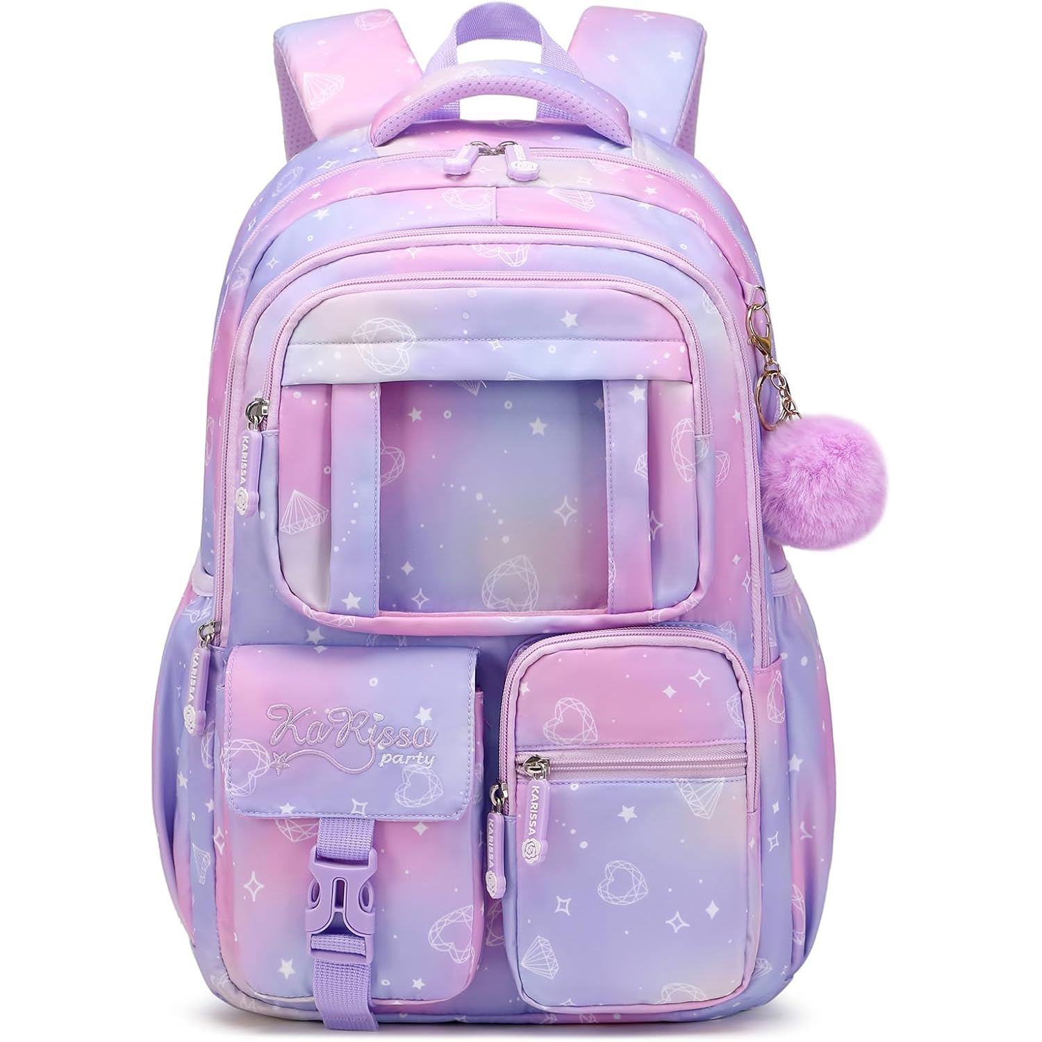 Kids Backpack For Girls - School Bags For Middle School Students - Book Bag For Elementary Primary - Kawaii Ita Backpack - Purple