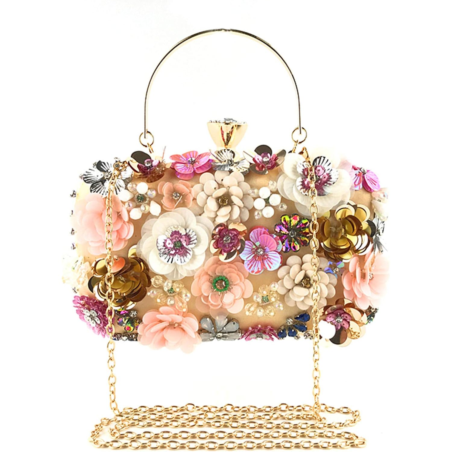 Women Clutches Flower Evening Handbag Chain Strap Shoulder Bag