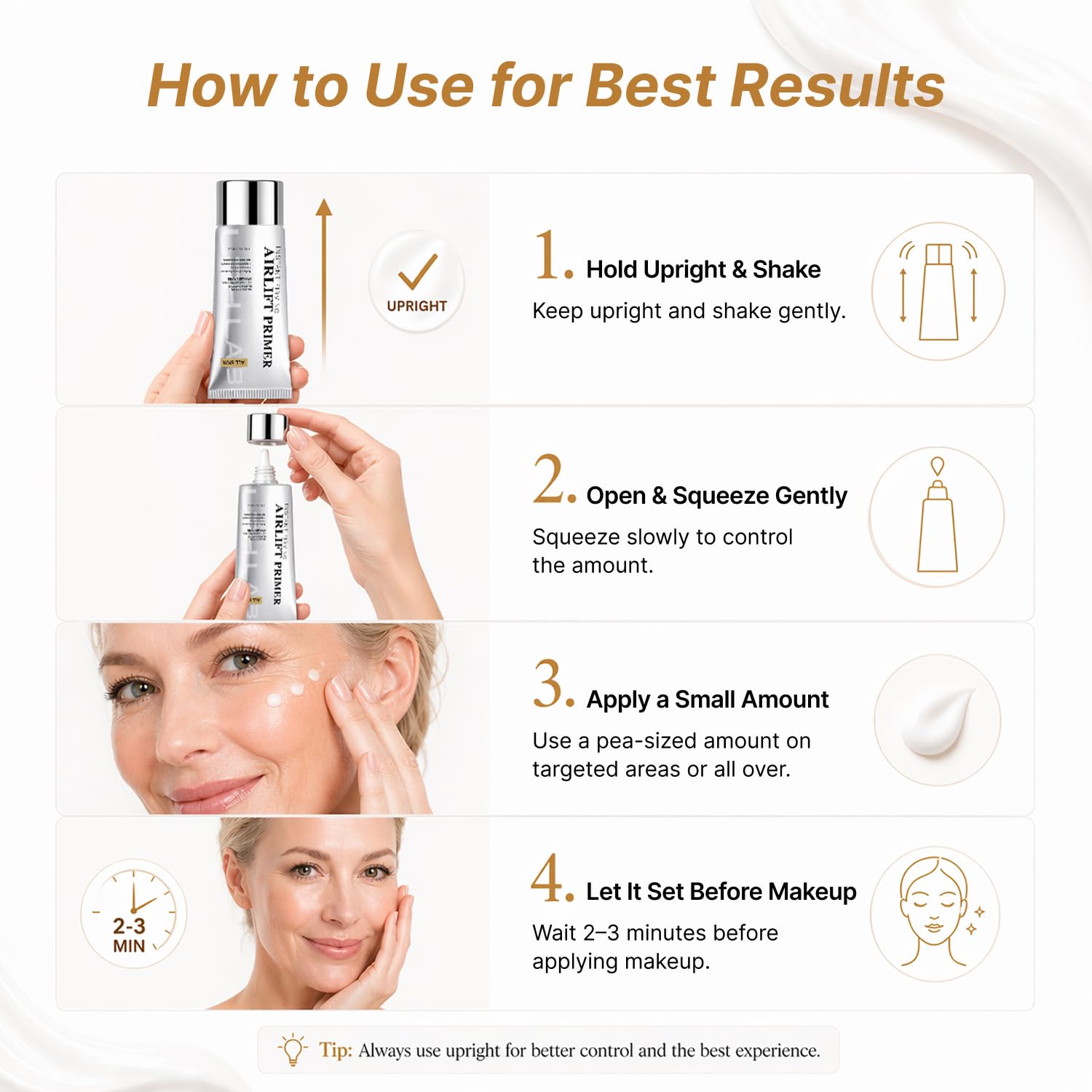 Instant Tightening Face Lift Cream – Instant Face Lift Cream, Makeup-Friendly Wrinkle Filler, Smooths Fine Lines & Blurs Pores with Hyaluronic Acid, Peptides & Panthenol, 1 Fl Oz