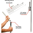 Lookourway Feather Flag Pole Kit - 13 Feet Tall Swooper Flag Pole Kit With Rotating Ground Spike - Banner Flag Pole For 12Ft Arc Shaped Outdoor Advertising Flags