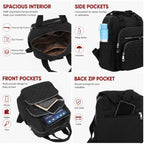 Small Backpack For Women Casual Quilted Square Bag Waterproof Multi Pockets Daypack Lightweight Top Handle Satchel
