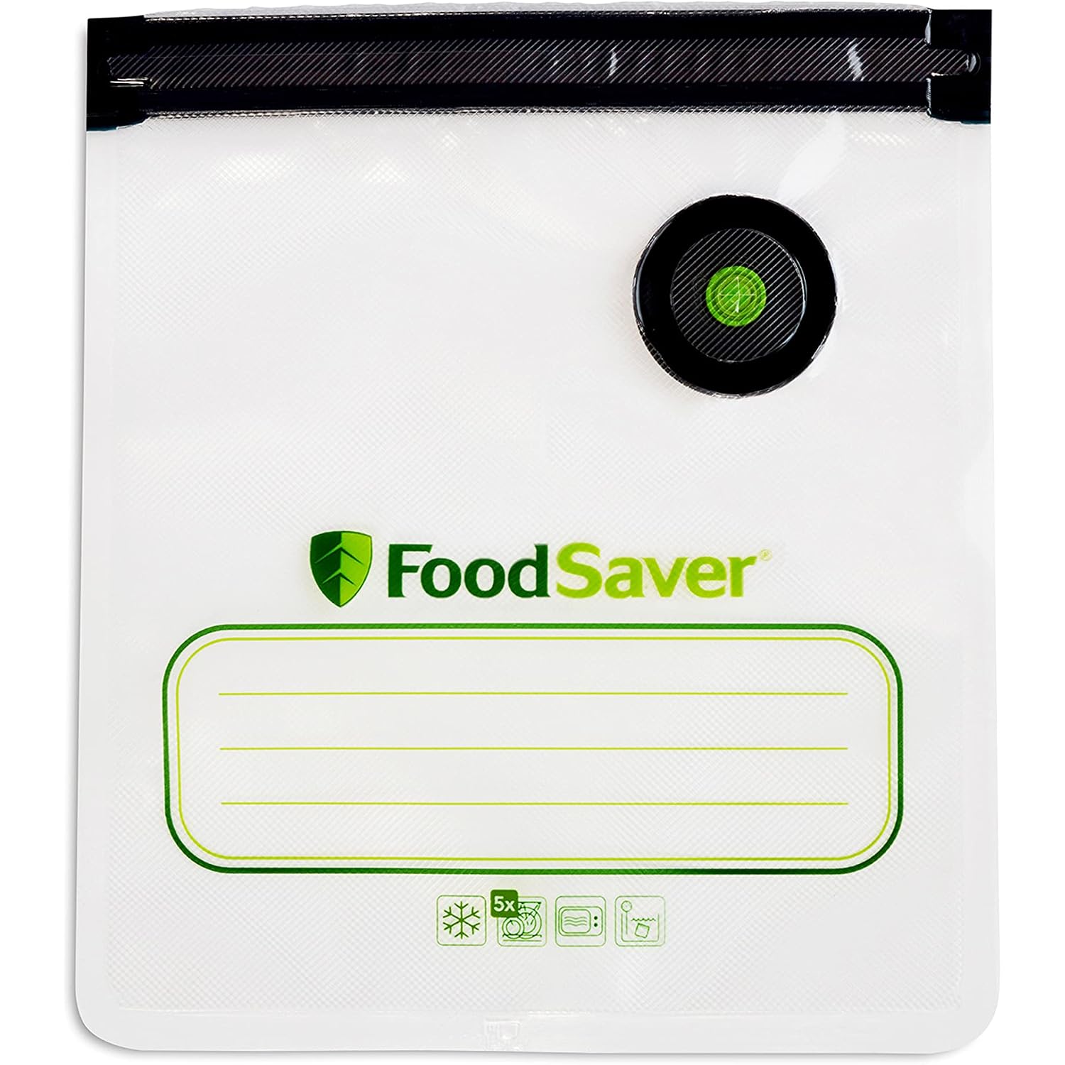 Foodsaver Reusable Quart Vacuum Zipper Bags, 10 Count, Bpa-Free, Microwave Safe, Leakproof