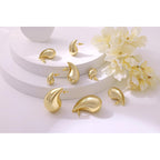 Gacimy Teardrop Earrings Dupes for Women 14K Gold Plated, Chunky Drop Earrings for Women with 925 Sterling Silver Post